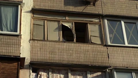 Consequences of rocket attack on the center of Ukraine. Stock Footage 229043859