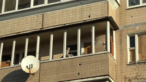 Consequences of rocket attack on the center of Ukraine. Stock Footage 229044087