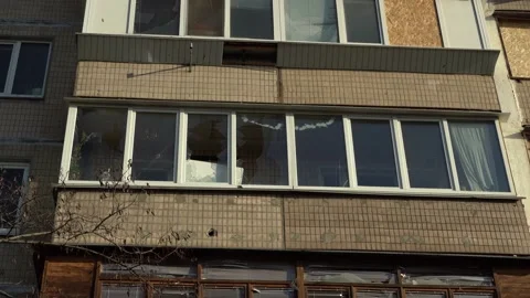 Consequences of rocket attack on the center of Ukraine. Stock Footage 229044913
