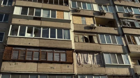 Consequences of rocket attack on the center of Ukraine. Stock Footage 229044937