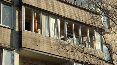 Consequences of rocket attack on the center of Ukraine. Stock Footage 229045222