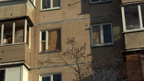 Consequences of rocket attack on the center of Ukraine. Stock Footage 229045293