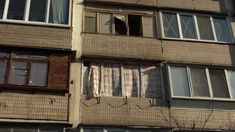 Consequences of rocket attack on the center of Ukraine. Stock Footage 229045506