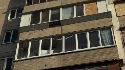 Consequences of rocket attack on the center of Ukraine. Stock Footage 229045550