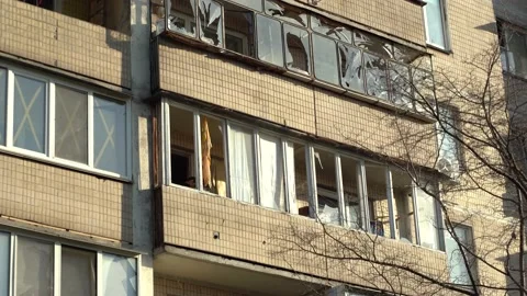 Consequences of rocket attack on the center of Ukraine. Stock Footage 229045797