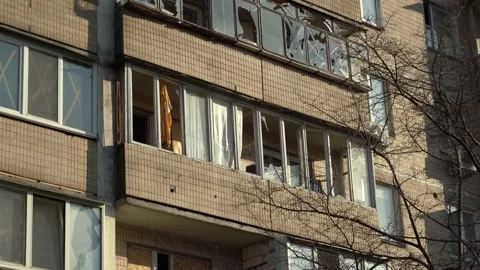 Consequences of rocket attack on the center of Ukraine. Stock Footage 229045904