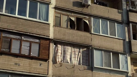 Consequences of rocket attack on the center of Ukraine. Stock Footage 229045982