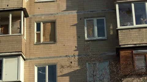Consequences of rocket attack on the center of Ukraine. Stock Footage 229116003