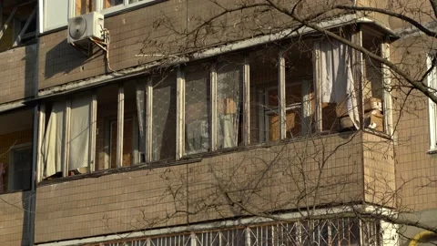 Consequences of rocket attack on the center of Ukraine. Stock Footage 229116025