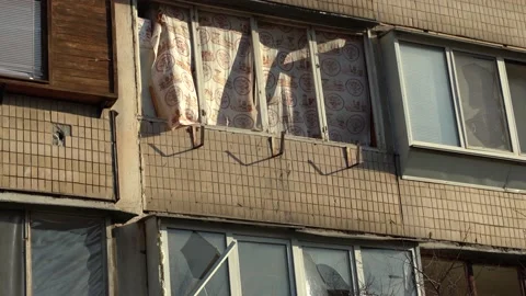 Consequences of rocket attack on the center of Ukraine. Stock Footage 229116570