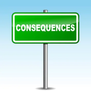 Consequences signpost Stock Illustration