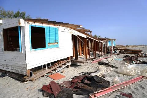 Consequences of the tsunami. 스톡 사진