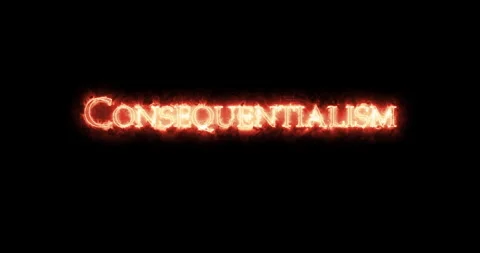 Consequentialism written with fire. Loop Video stock 145881783