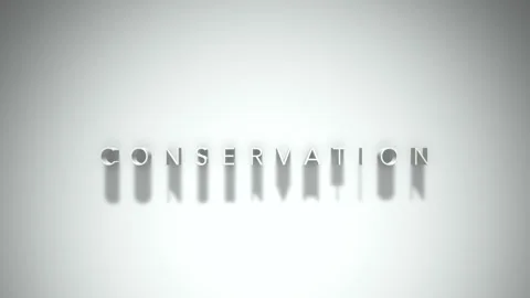 CONSERVATION 3D title animation with shadows on a white background Vídeo Stock 296757971