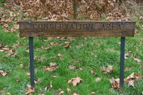 Conservation area sign Stock Photos