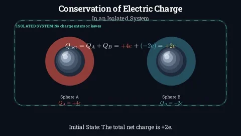 Conservation of electric charge in an isolated system Stock Footage 336743378