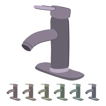 Conservation faucet low flow vector cartoon graphic Stock Illustration