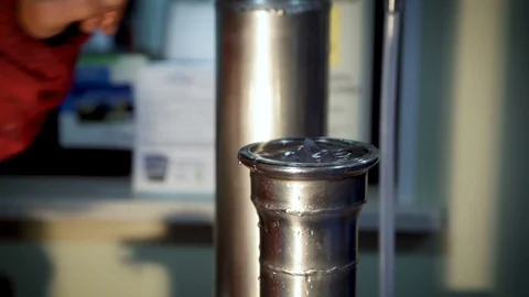 Conservation filter housing, close with Cap clamp, process of wine production Stock Footage 99104469