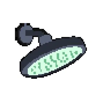 Conservation low flow showerhead pixel art vector illustration Ilustración de archivo