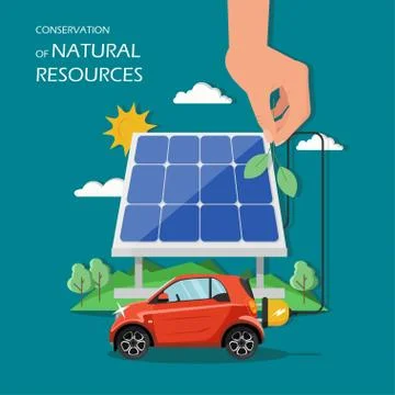 Conservation of natural resources vector flat illustration Ilustración de archivo
