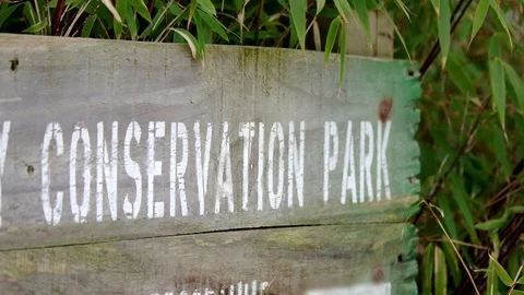 Conservation Park Sign, Breeding Programme For Endangered Species Protection 4K Video stock 88411521