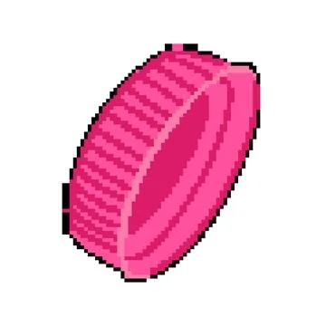 Conservation plastic bottle cap pixel art vector illustration Stock Illustration