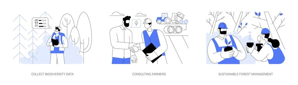 Conservation scientists abstract concept vector illustrations. Stock Illustration