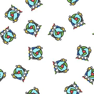 Conservation world vector seamless pattern Stock Illustration