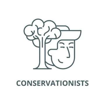 Conservationists vector line icon, linear concept, outline sign, symbol Stock Illustration