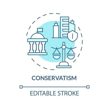 Conservatism ideology soft blue concept icon Stock Illustration
