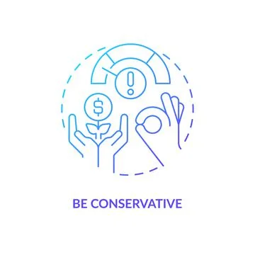 Conservative business strategy blue gradient concept icon Stock Illustration