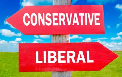 Conservative or liberal Stock Illustration