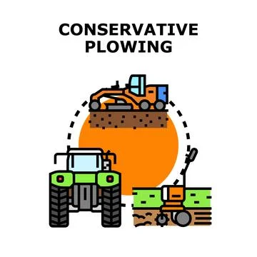 Conservative plowing agricultural process vector icon concept Stock Illustration