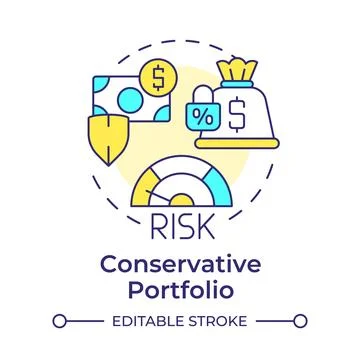 Conservative portfolio multi color concept icon Stock Illustration