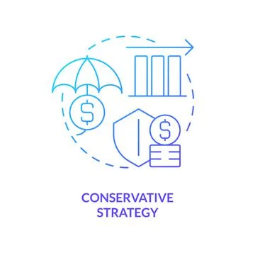 Conservative strategy blue gradient concept icon Stock Illustration