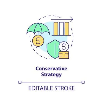 Conservative strategy concept icon Stock Illustration