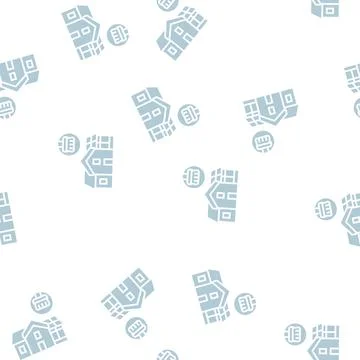 Conservatory cleaning glyph seamless pattern Stock Illustration