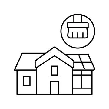 Conservatory cleaning line icon vector illustration Stock Illustration
