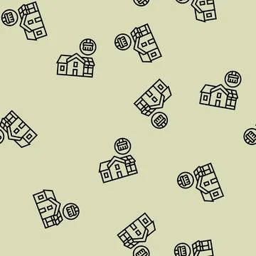 Conservatory cleaning line seamless pattern Stock Illustration