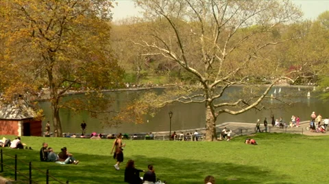 Conservatory Water Central Park Fall Stock Footage 49224193