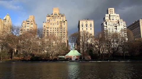 The Conservatory Water in Central Park Stock Footage 43672191