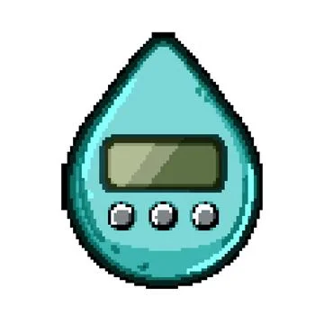 Conserve shower timer pixel art vector illustration Stock Illustration