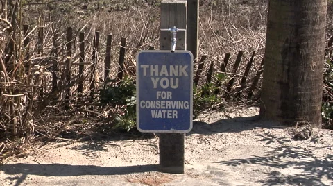 Conserve Water Sign Stock Footage 54759282