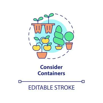 Consider containers concept icon Stock Illustration