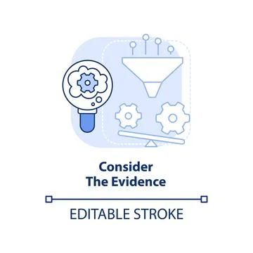 Consider evidence light blue concept icon Illustrazione stock
