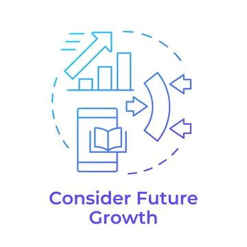 Consider future growth blue gradient concept icon Stockillustratie