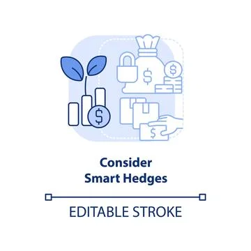 Consider smart hedges light blue concept icon Stock Illustration
