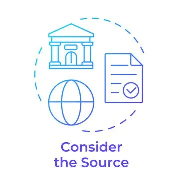 Consider the source blue gradient concept icon Stock Illustration