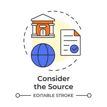 Consider the source multi color concept icon Stock Illustration