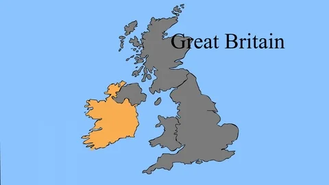 Consider the UK on the map. Stock Footage 98551526